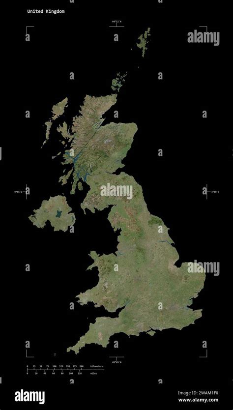 Shape of a high resolution satellite map of the United Kingdom, with ...