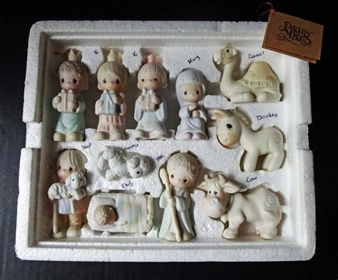 Precious Moments nativity set vintage Christmas miniatures in | Etsy