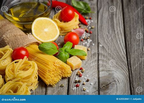 Pasta, Vegetables, Herbs and Spices for Italian Food Stock Image - Image of epicure, culinary ...