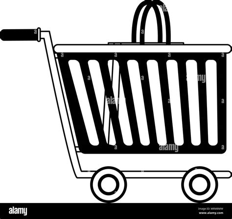 Shopping cart with bag inside in black and white Stock Vector Image & Art - Alamy