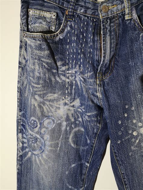 Hand Painted Jeans, High Waist, Embroidery Denim | Rebecca Bessette