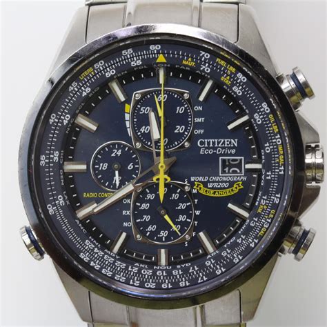 Citizen Eco-Drive Blue Angels World Chronograph Stainless Steel Men's Watch | Property Room