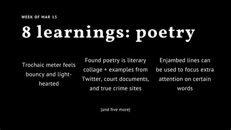 Trochaic meter feels bouncy: 8 things I learned about poetry | by Minna ...