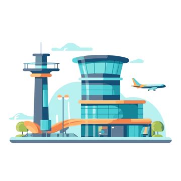 The Cartoon Shaped Airport Control Tower Vector, Airport, Sticker, Cartoon PNG and Vector with ...