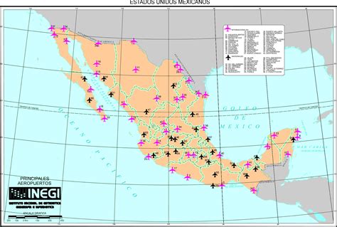 Mexican Airports Map - Mexico • mappery