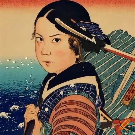 Greta thunberg as a samurai advocating for climate justice