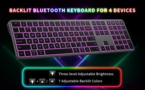 Backlit Bluetooth Keyboard for Windows & Mac OS, seenda Multi-Device ...