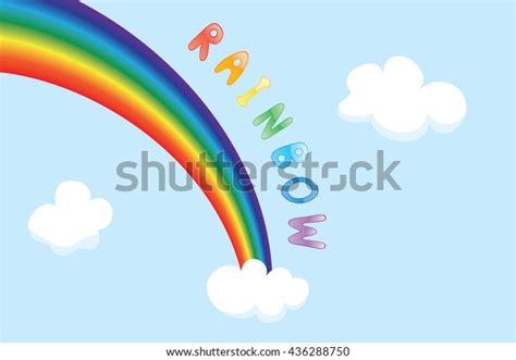 Cartoon Vector Background Sky Rainbow Clouds Stock Vector (Royalty Free) 436288750 | Shutterstock