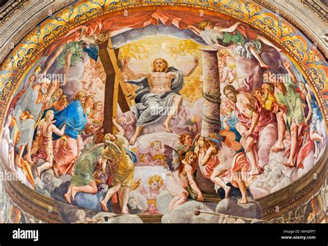 PARMA, ITALY - APRIL 16, 2018: The fresco Last Judgment (Judicio ...