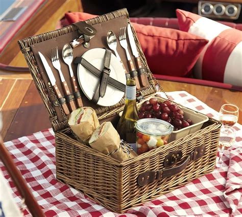 Pottery Barn Rattan Picnic Basket for 2 | Picnic, Picnic basket, Basket