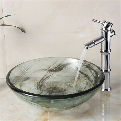 Elite Double Layered Tempered Glass Bowl Vessel Bathroom Sink & Reviews | Wayfair