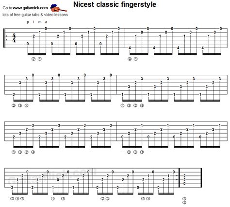 Nicest Classic Fingerstyle: classical guitar TAB | Guitar tabs ...