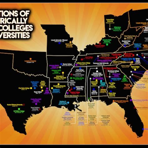 HBCU Locations 16x24 Map - Etsy