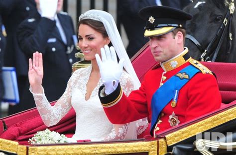 Photo: Prince William and Princess Catherine leave Westminster Abbey following their wedding in ...