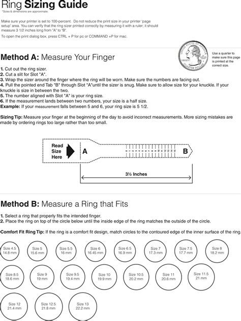 Free Ring Size Chart - PDF | 461KB | 1 Page(s)