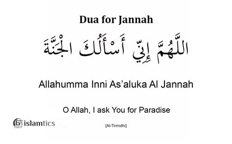 Allahumma Inni As’aluka Al Jannah Meaning & in Arabic | islamtics