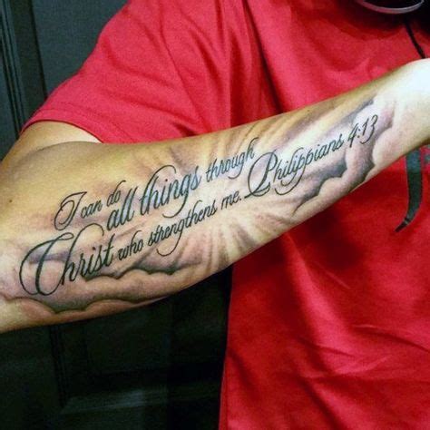 40 Philippians 4:13 Tattoo Designs for Men | Forearm sleeve tattoos, Outer forearm tattoo ...