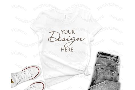 White Bella Canvas 3001 Mockup tshirt on white background