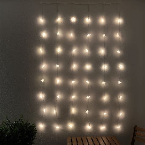 STRÅLA LED string light curtain/48 lights, outdoor star, Length: 63 ...