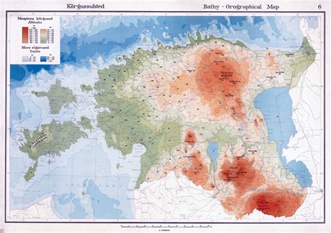 Large old elevation map of Estonia | Estonia | Europe | Mapsland | Maps ...