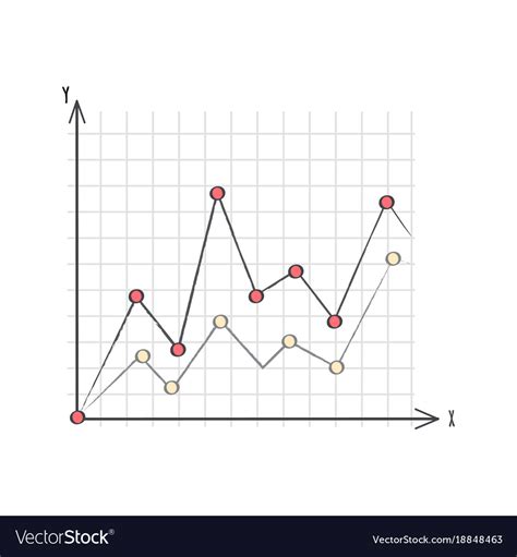 Line graph data presentation Royalty Free Vector Image