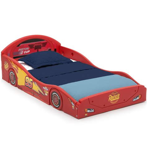 Disney Pixar Cars Lightning McQueen Plastic Sleep and Play Toddler Bed ...