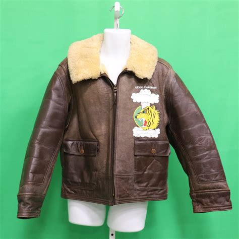 Vintage Leather Shearing Fur Bomber Flight Jacket WWII Tribute 38 - Etsy