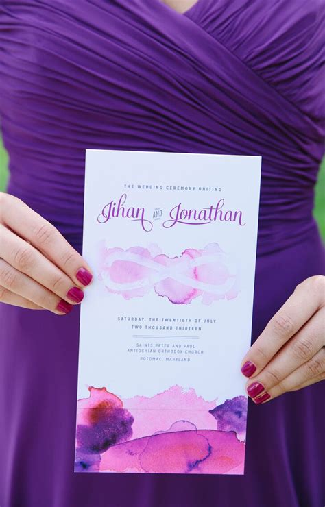 Custom Purple Watercolor Invitations