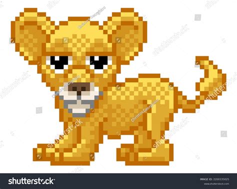 Lion Cub 8 Bit Pixel Art Stock Illustration 2200335025 | Shutterstock