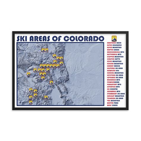 Colorado Ski Resort Map, Colorado Ski Area Map, Colorado Ski Art, Colorado Ski Poster, Colorado ...