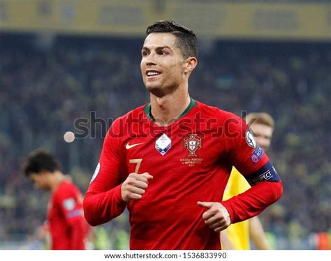 Cristiano Ronaldo Portugal Smiles During Uefa Stock Photo 1536833990 ...