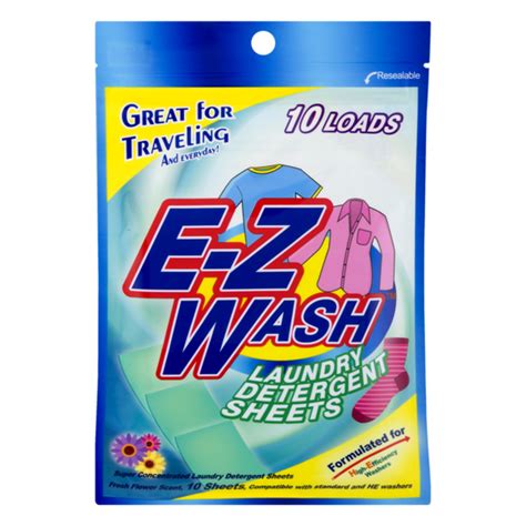 E-Z Wash Laundry Detergent Sheets Fresh Flower (10 ct) - Instacart