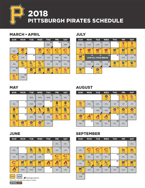 Pittsburgh Pirates Printable Schedule - Printable Words Worksheets