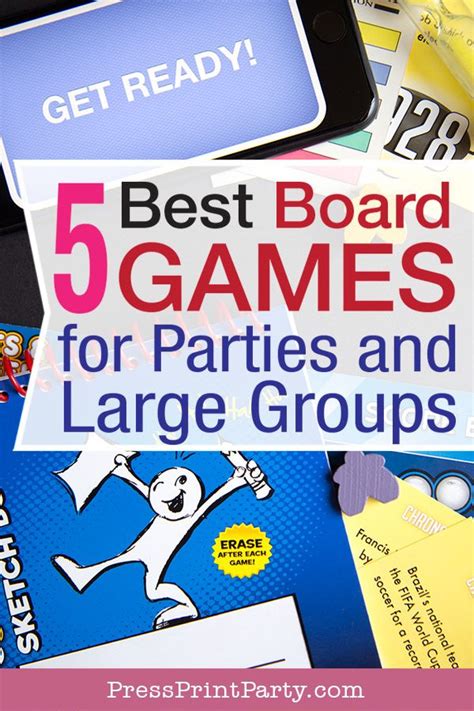 a bunch of games that are on top of each other with the text, 5 best board games for parties and ...