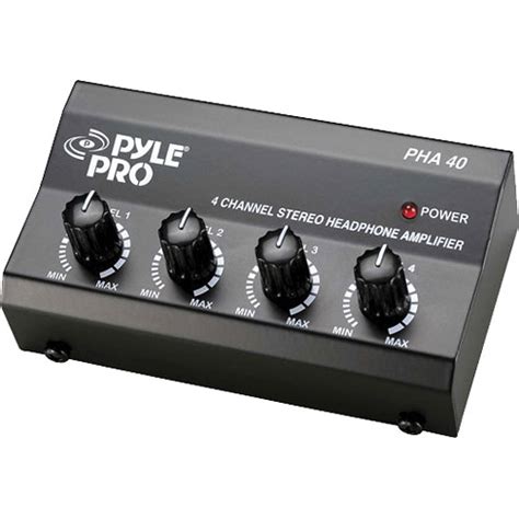 Pyle Pro PHA40 4-Channel Stereo Headphone Amplifier PHA40 B&H