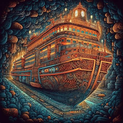 Premium AI Image | Vector art of a cruise ship