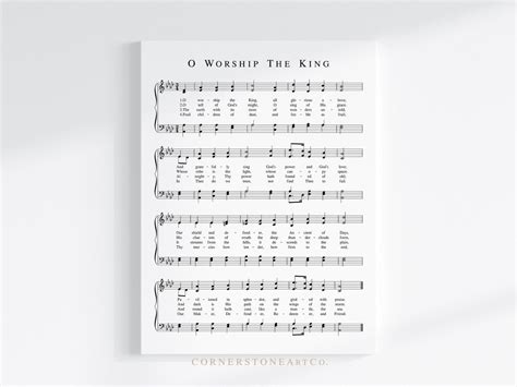 O Worship the King Hymn Prints / Hymn Sheet Music / Hymn Wall | Etsy