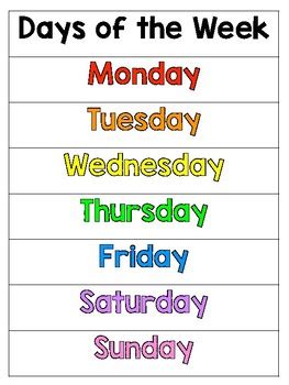 Days of the Week Poster {FREEBIE} by The Chamomile Teacher | TPT