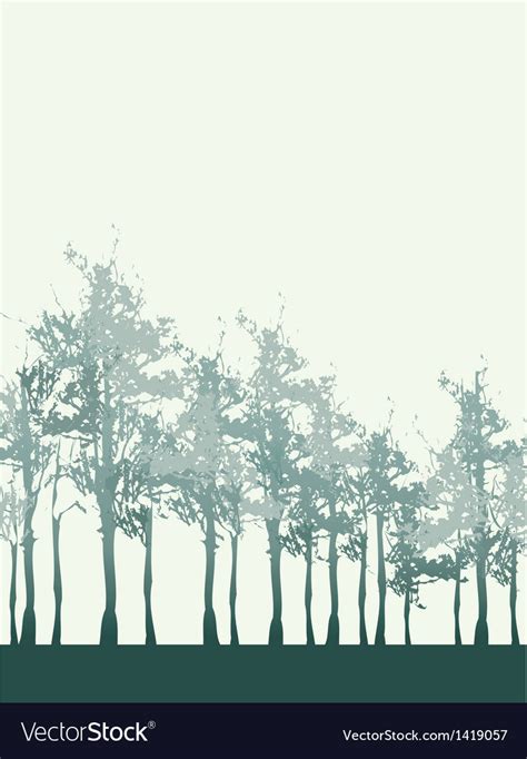 Tree Forest Background Royalty Free Vector Image