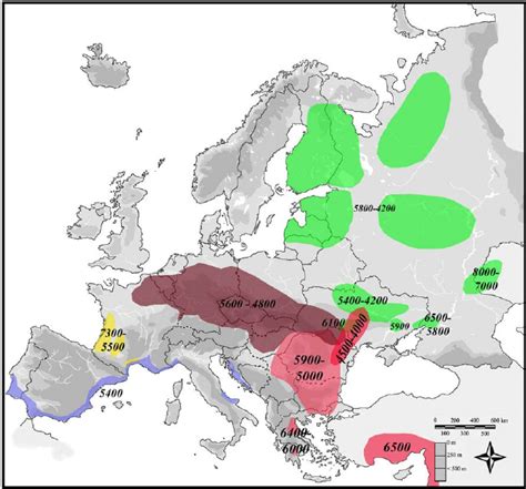 A map of the Neolithic dispersal in Europe according to radiocarbon ...