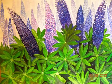 Shelby's Art Blog: FIELD OF LUPINES/ WATERCOLOR 22X30