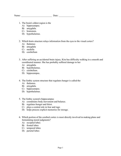 Brain Quiz PDF