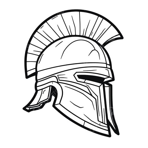 The Spartan Helmet For Coloring Outline Sketch Drawing Vector, Spartan ...