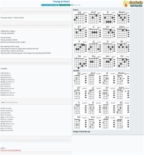 Chord: Young at Heart - tab, song lyric, sheet, guitar, ukulele ...