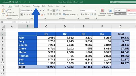 How to Show Formulas in Excel