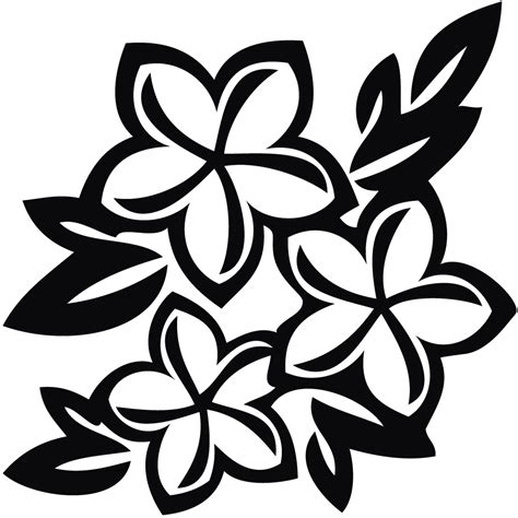 black and white tiki - Google Search | Black and white flowers, Flower clipart, Free clip art