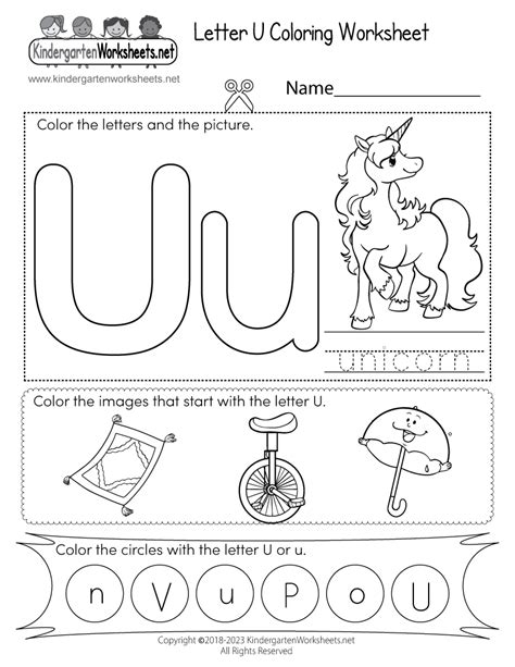 Letter U Coloring Worksheet - Free Printable, Digital, & PDF