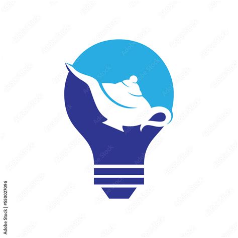 Genie magic lamp logo design vector. Lantern lamp logo template. Stock ...