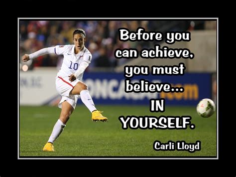 Carli Lloyd 'Believe in Yourself' Soccer Quote Poster, Motivational Wall Art Gift - ArleyArt.com