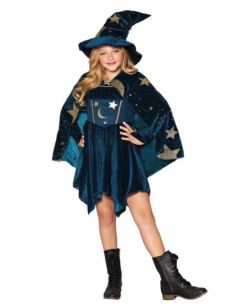 Halloween Girls Spellbound Wizard Costume, by Way to Celebrate, Size M ...